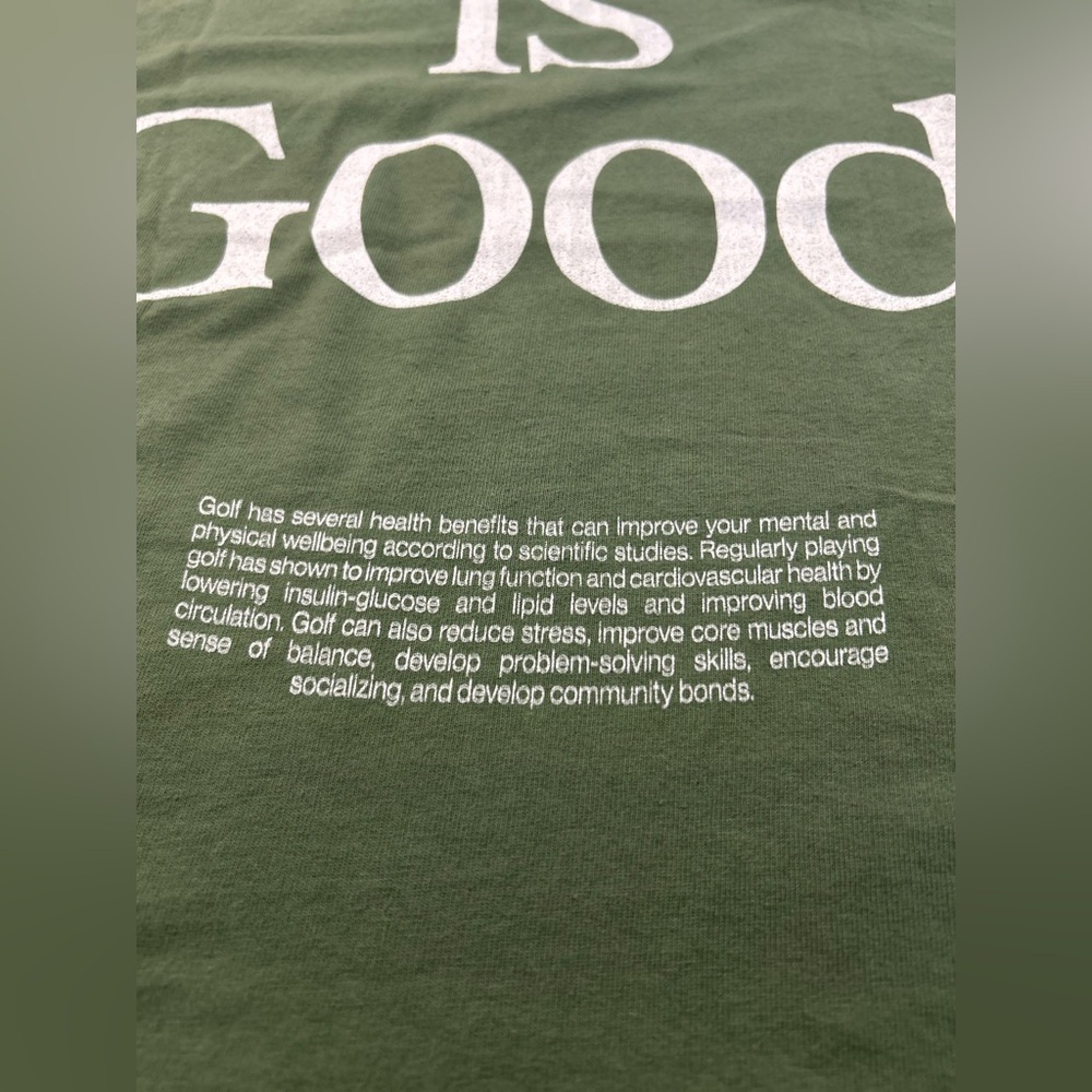 URBAN OUTFITTERS Ripple Green Golf is Good T-Shirt with Smiley Face - Picture 8 of 13